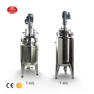 Reactors Manufacturers 40L 50L 60L 80L Stainless Steel Jacketed Reactor