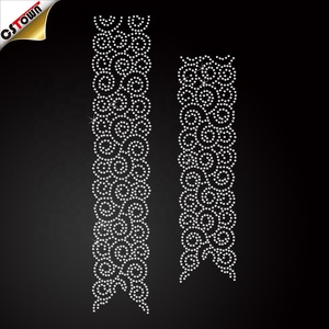 Transfert de chaleur en gros conceptions personnalisées bande de ruban Cheer Bow strass fer sur - Product Image 6