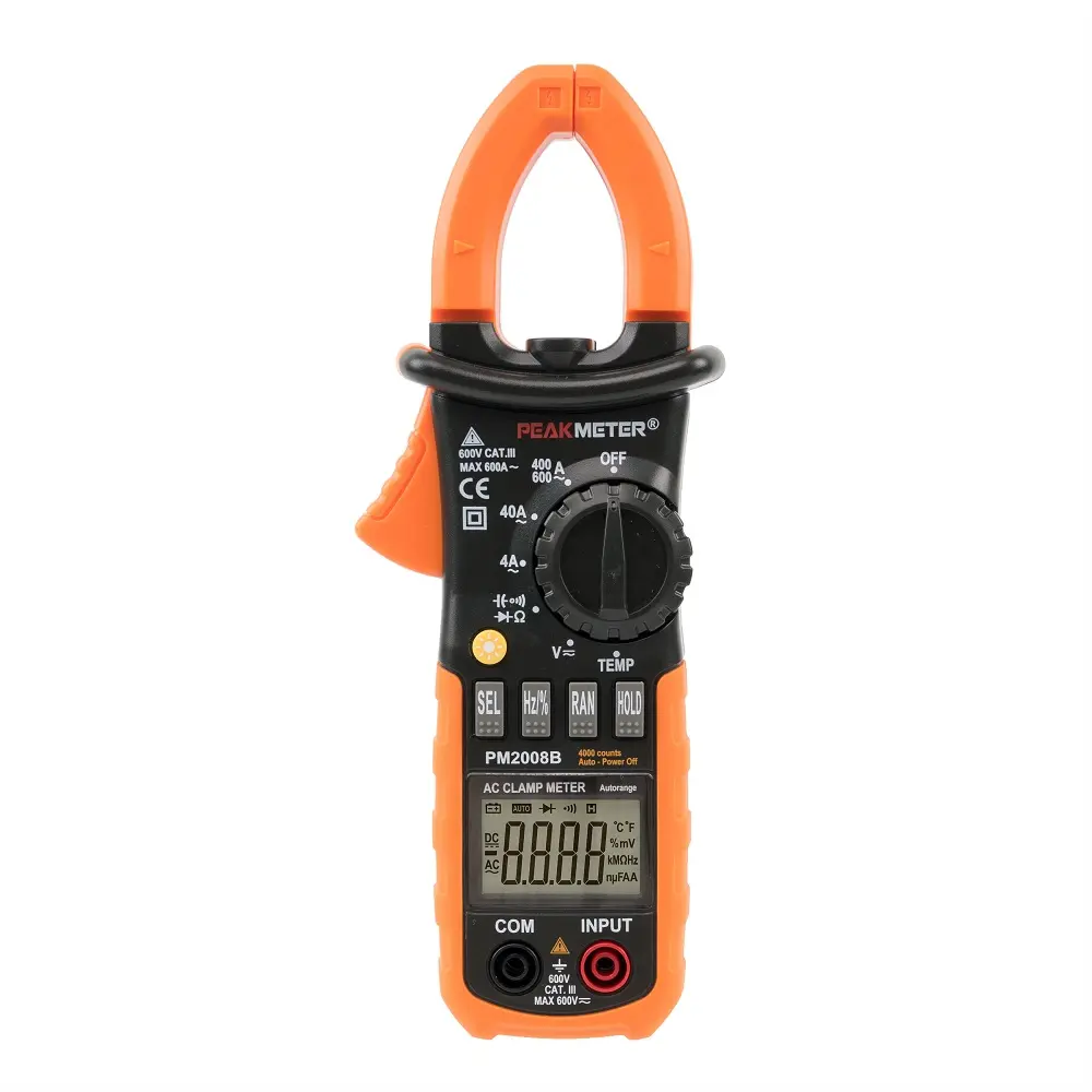 Hotsale Mini Digital Clamp Meter PM2008B,4000นับแอมป์ดิจิตอลมัลติมิเตอร์ทดสอบอุณหภูมิ PM2008B