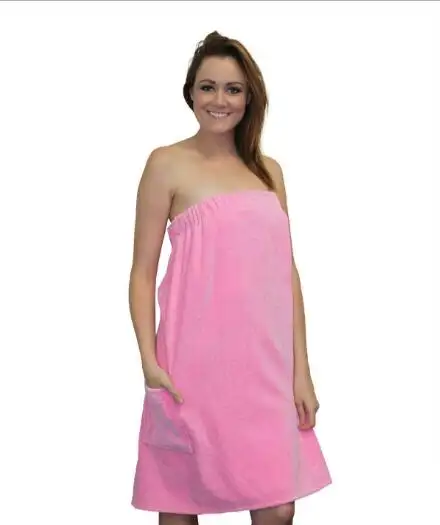 נשים רך מיקרופייבר עטוף חזה סופגת חלוק אמבט מגבת שמלה