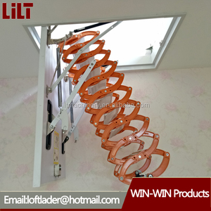 Thép tự động linh hoạt gác mái thang với lan can kính thiên văn gấp Loft thang - Product Image 5