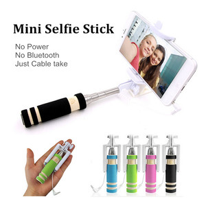 Горячая распродажа 2015 проводной ручной монопод выдвижная раза мини <span class=keywords><strong>Selfie</strong></span> стик для iphone