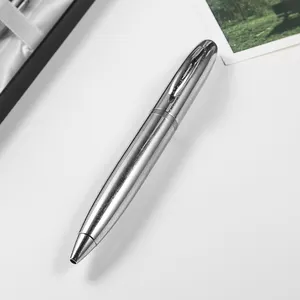 NOUVEAU portable stylo à bille court Meilleur vente en métal argenté brillant mini stylo