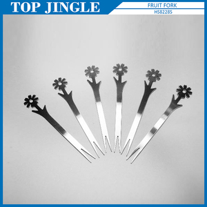 6pcs écologique camping en acier inoxydable en forme de fleur fruits vaisselle fourchettes ensemble - Product Image 5