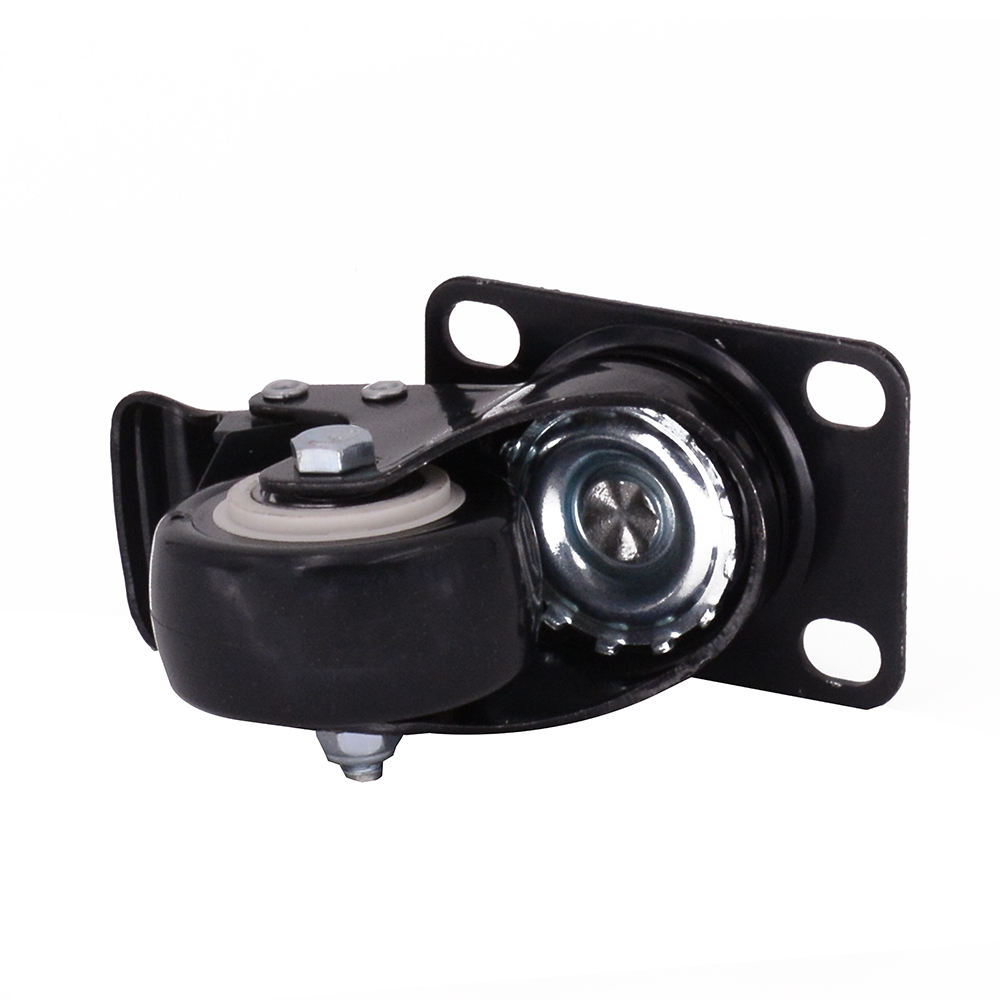 1.5 Inch Small Castor with Total Brake PVC Furniture Caster Wheel (Pack of 4)