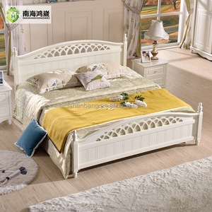 Marco de cama de madera de tamaño individual, doble, doble, blanco, americano - Product Image 5