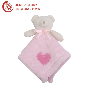 Logo personnalisé dessin animé lapin enfant en bas âge bébé mouchoir rose lapin infantile couette couverture en peluche tête de lapin bébé serviette apaisante - Product Image 5