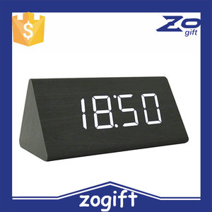ZOGIFT Qualité Assuré Personnalisé En Bois Fonction Snooze Livraison De Bureau Numérique Horloge - Product Image 2
