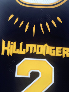 Maglia <span class=keywords><strong>da</strong></span> basket classica personalizzata <span class=keywords><strong>da</strong></span> uomo Killmonger, abbigliamento sportivo traspirante con 'Panther' # 2 Design Cinematografici di Wakanda Cuciti a Mano - Product Image 4