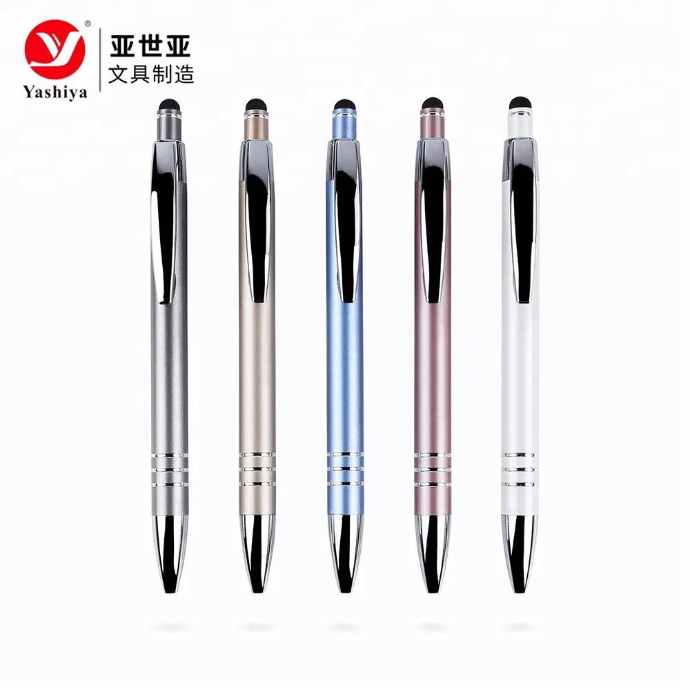 Slim touch screen stylus ball point pen metal aluminum promotional custom ball pen with logo