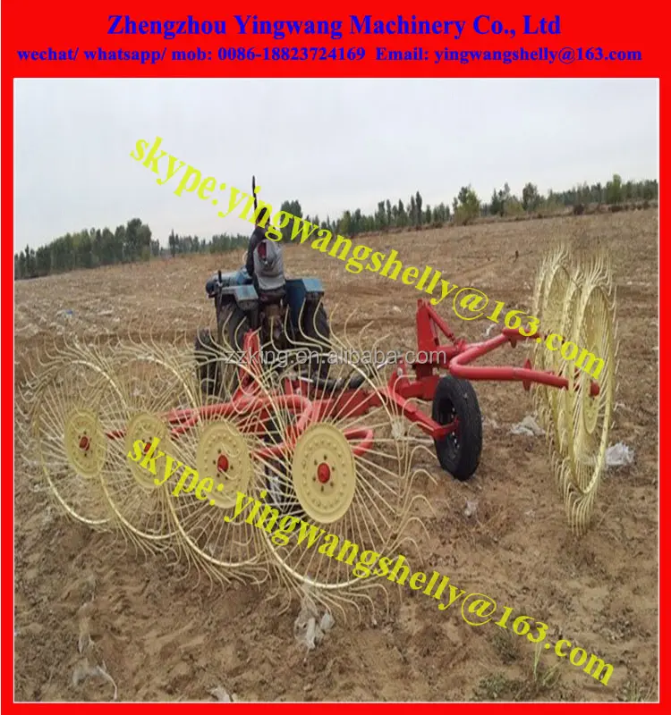 Montata su trattore fieno rastrello wheel rake fieno voltafieno