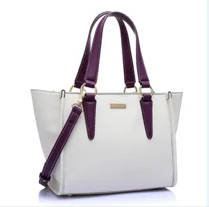 2024 Popular best selling tote satchel woman handbag with customized saffiano faux leather and detachable shoulder strap.