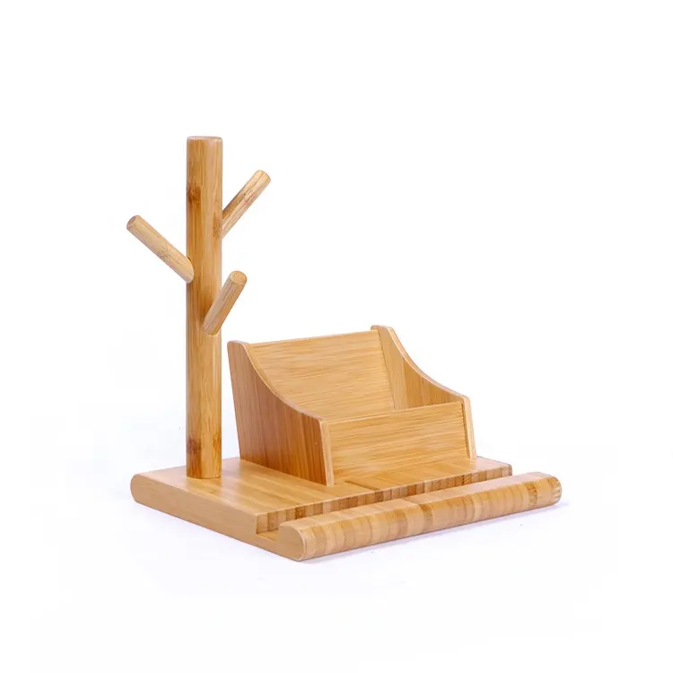 Bamboo Charging Stand Bracket Docking Station Cradle Holder Business Card Slot Phone Stand ,3 Series 2 Series 1