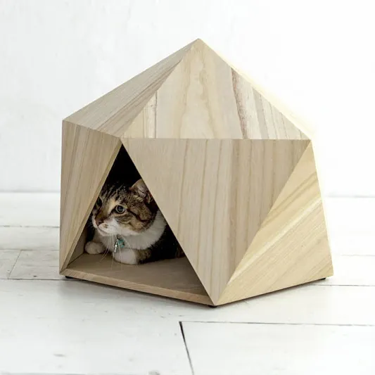 Neues Design Großhandel Hunde betten Manuelle Indoor Handwerk Holz Luxus Haustier Hund Katze Bett Höhlen haus