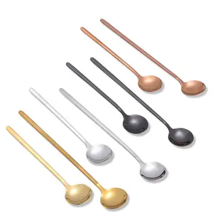 <span class=keywords><strong>Cucchiaino</strong></span> da <span class=keywords><strong>Caffè</strong></span> in Acciaio Inossidabile Lucido e Colorato, Oro/Oro Rosa/Nero - Product Image 1