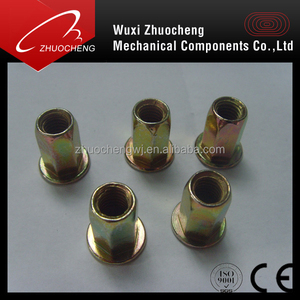 M6 <span class=keywords><strong>M8</strong></span> Acero al carbono Zinc Amarillo-Chapado en cromato Tuercas de remache de cabeza redonda - Product Image 3