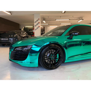 Nuova <span class=keywords><strong>pellicola</strong></span> avvolgente in vinile con specchietto cromato verde chiaro - Product Image 5