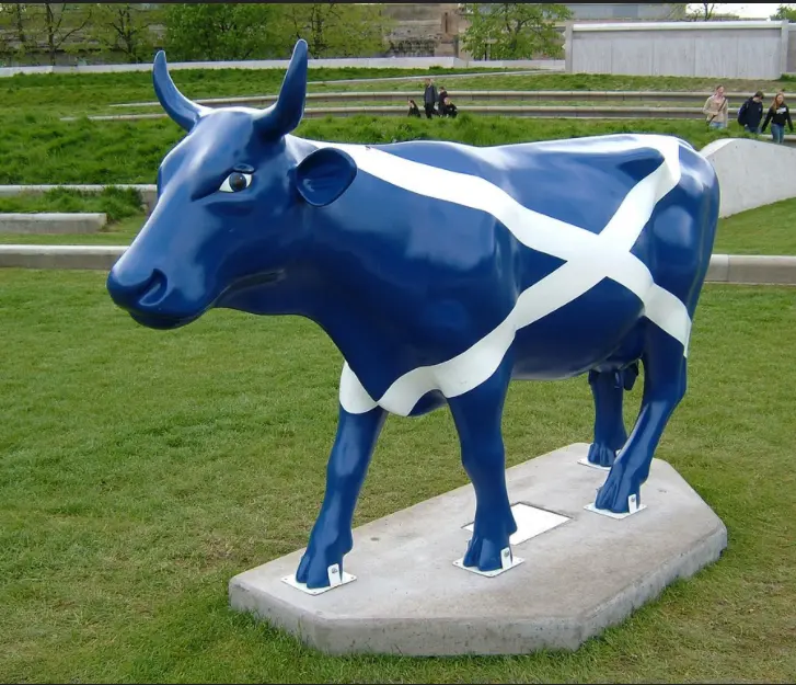 Loja de rua Decoração Da Porta de Fibra De Vidro Polyresin Vaca Gado Touro Escultura Estátua