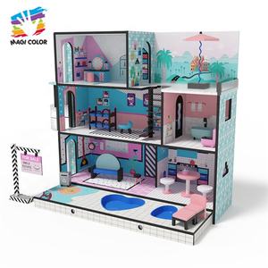 أفضل تصميم أثاث أطفال لعبة دمية خشبية مسرح للتظاهر W06A375 - Product Image 2