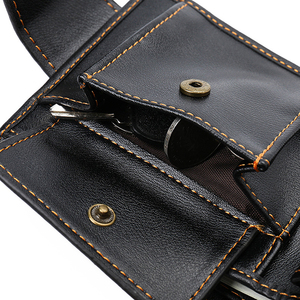 Nueva cremallera moda monedero corto cambio cartera animales impresión estudiante negro PU cuero cartera con águila en relieve - Product Image 3