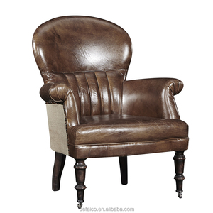 <span class=keywords><strong>Muebles</strong></span> antiguos lugar de ocio biblioteca Cafe shop bar boutique marco de madera de roble sillón de cuero - Product Image 2