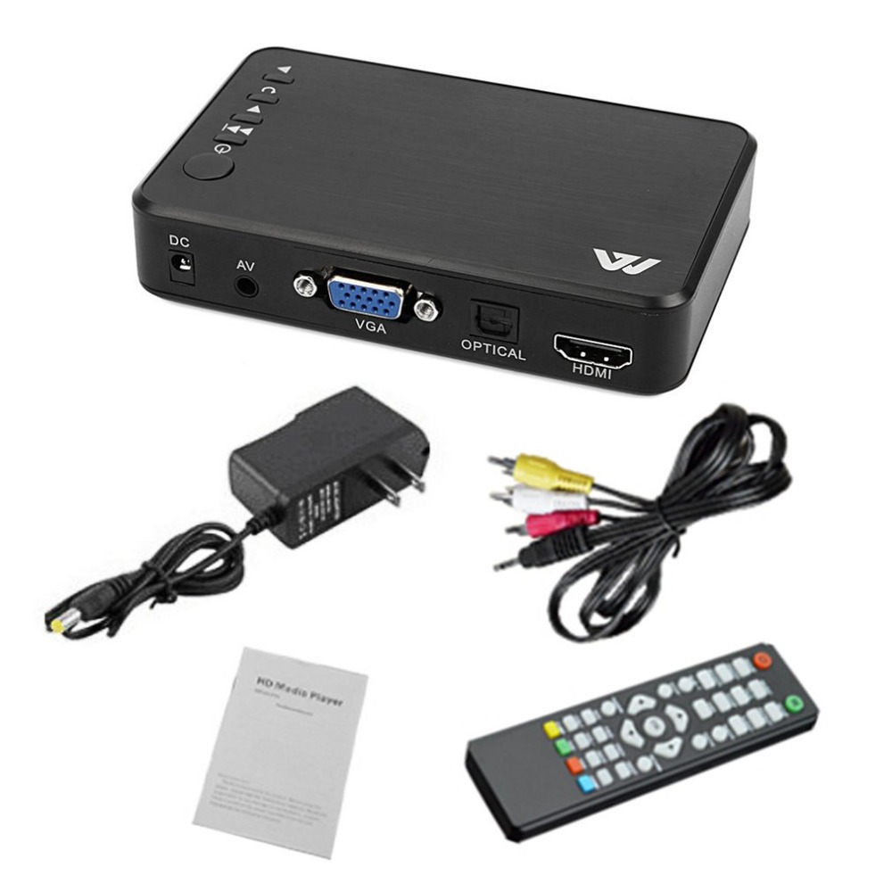 מיני מלא HD 1080P דיגיטלי HDD Media Player עבור SD כרטיס/USB פלאש דיסק/VGA פלט