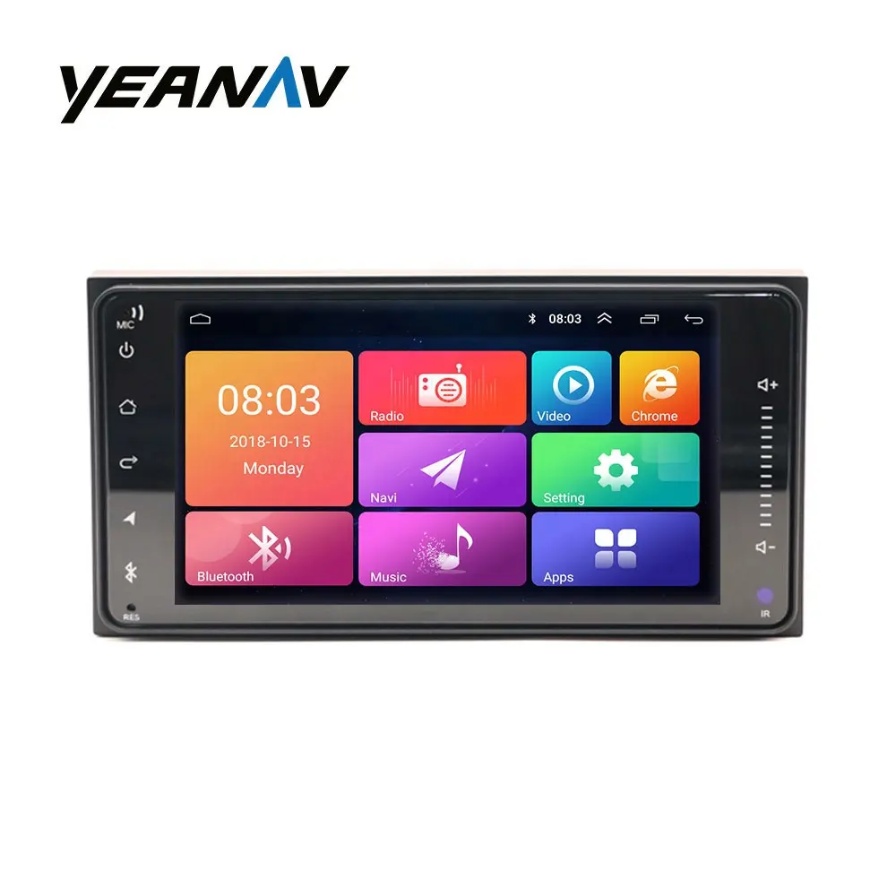 Toyota Android sistemi için 2 DIN 7 inç toyota gps araç navigator ters kamera IPS ekran 7 "monitör araba radao