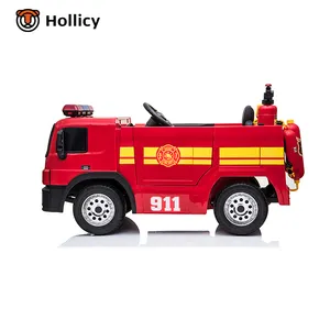 2019 Rit Op Auto Voor Kinderen Kinderen Plastfire Truck Elektrische Speelgoed 12V Batterij Aangedreven Auto Met Ouder Controle Pinghu hollicy