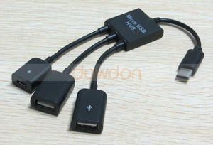 Adaptador de concentrador 3 en 1, 3 puertos <span class=keywords><strong>USB</strong></span> 3,1 tipo C a <span class=keywords><strong>2</strong></span> puertos <span class=keywords><strong>USB</strong></span> Hub 1 puerto <span class=keywords><strong>Micro</strong></span> <span class=keywords><strong>USB</strong></span> para Windows XP 7 8 - Product Image 2