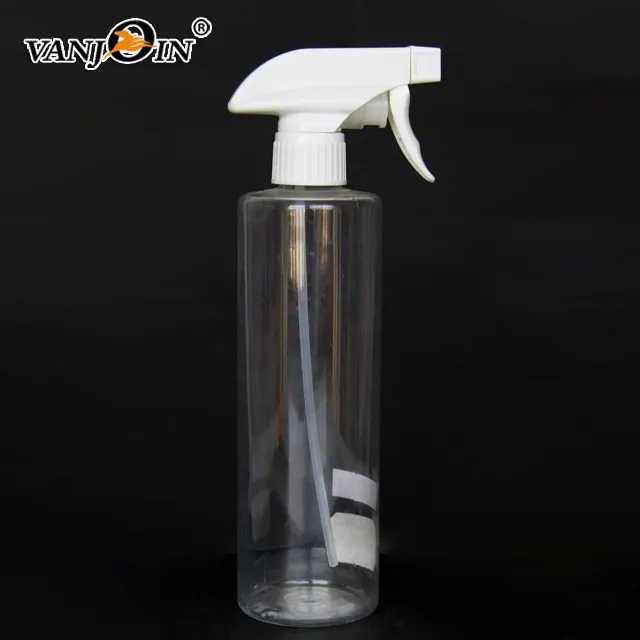 Empty Chemical Resistant clear 16oz plastic cleaning spray bottles for auto detailing products
