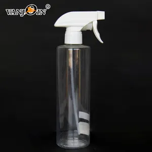 Químicas vacías transparente resistente a la 16oz de limpieza de plástico botellas de spray para auto detalles de los productos