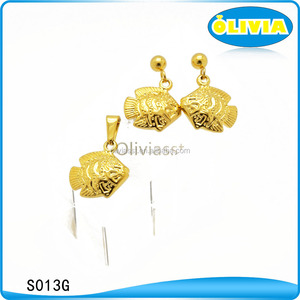 Olivia bisutería al por mayor forma dólar conjunto joyería de las mujeres con el tono de plata de acero inoxidable - Product Image 6