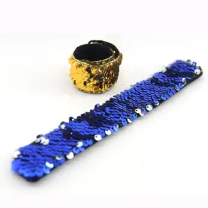 Kerst omkeerbare mermaid polsbandje flip sequin slap band dubbele kleuren magic sequin slap armband