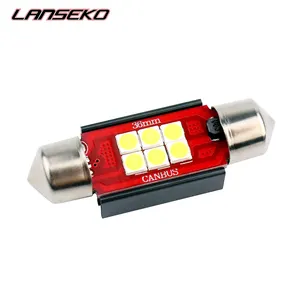 LANSEKO 12V 24V في Canbus led lighting28/ 31/36/39/41 مللي متر السيارات سيارة مرآة داخلية ضوء القراءة مصباح LED اكليل لمبة مع لا خطأ