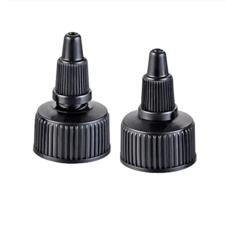 Noir 20mm 24mm 28mm bouteille twist buse cap 20-410 24-410 28-410 cou finition traitement bec cap