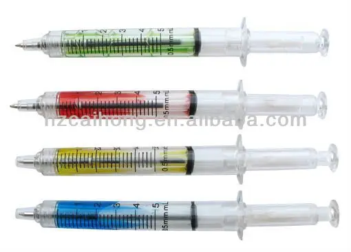 熱い- 販売シリンジの形状ボールペンマルチ- 機能、 ボールペンと、 グリッターペン、 etcch- 6152
