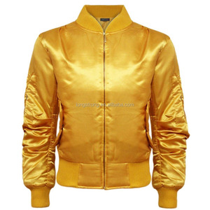 Simple Style Fashion Custom Polyester Satin Bomber <strong>Jacket</strong> for <strong>Women</strong> Windbreaker Bomber <strong>Lightweight</strong> Outwear Bomber <strong>Jacket</strong> - Product Image 3