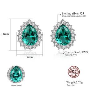 CZCITY Nuovi <span class=keywords><strong>Orecchini</strong></span> a Lobo di Lusso con Pietre Preziose in <span class=keywords><strong>Argento</strong></span> Sterling <span class=keywords><strong>925</strong></span> Alta Gioielleria da Donna a Goccia d'Acqua Regalo per Ragazza all'Ingrosso - Product Image 2