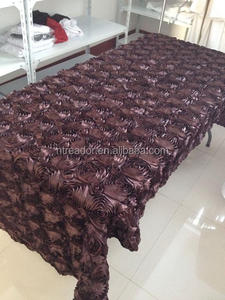 Chocolat rosace. nappe satin ruban rose gâteau de mariage table overlay - Product Image 2
