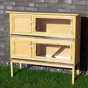 Gabbia per Conigli a <span class=keywords><strong>2</strong></span> Piani in Legno di Abete Cinese, Casa per Animali Domestici - Product Image 4