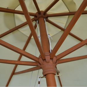 Sombrilla Moderna de Madera para Jardín o <span class=keywords><strong>Patio</strong></span> con Poste Recto de 1.5m de Diámetro para Uso en Exteriores y Playa - Product Image 5