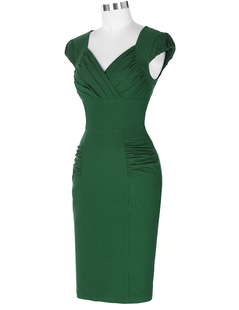 green emerald velvet dress Bodycon Cocktail Pencil Dress – Aisize main image 0
