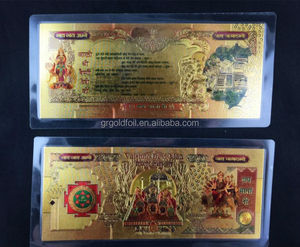 <strong>India</strong> Rupee 24k Gold <strong>Currency</strong> Banknote Accept Customized