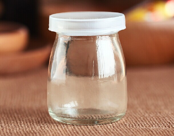 100ml Clear Round Glass Custom Decal Printing Logo Milk Bottle Juice Food Storage Bottle
