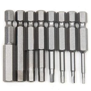 Juego de destornilladores de cabeza <span class=keywords><strong>hexagonal</strong></span> de acero S2, 8 piezas, vástago <span class=keywords><strong>hexagonal</strong></span> de 1/4 pulgadas, 50mm de longitud, cabeza <span class=keywords><strong>hexagonal</strong></span>, puntas Allen - Product Image 1