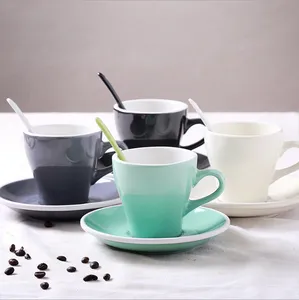 批发中国供应商花式浓缩咖啡杯碟，环保咖啡杯