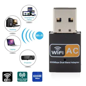 Nhà máy Cung Cấp AC600 Mini 5 GHz và 2.4 GHz RTL8811au Chipset WiFi USB Kép Bộ Chuyển Đổi Băng Tần