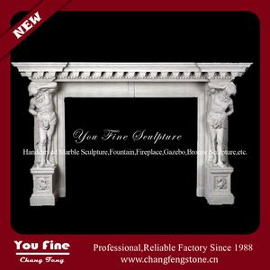 indoor utilisé en marbre <span class=keywords><strong>cheminée</strong></span> décorative manteaux de <span class=keywords><strong>cheminée</strong></span> en pierre blanche pour la vente - Product Image 4