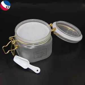 Large body cream jars plastic container with spoon for cosmetic