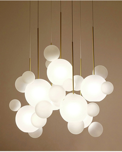 Nouveau verre blanc laiteux boule à bulles en verre pendentif lumière pour hôtel - Product Image 2